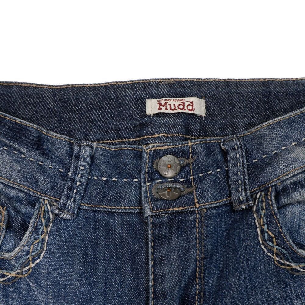 Mudd Jeans Juniors Size 11 Capri Distressed Splatter Dirty Wash Measures 30x24.5 - Picture 8 of 10